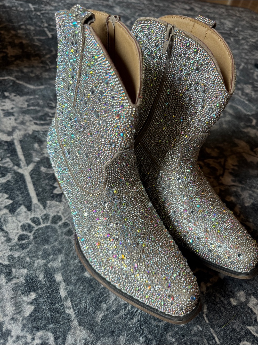 ROPER WOMEN'S SHAY JEWELS SILVER RHINESTONE SNIP TOE COWBOY BOOTIES